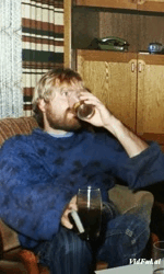Ich 1982 bei Christina und Pit Sanders auf dem Sofa